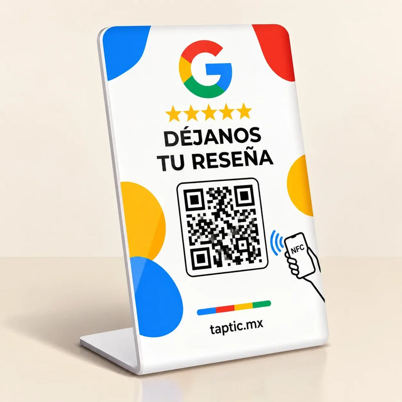 Placa Acrílico Google Reviews QR + NFC - Google Claro